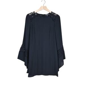 Express Women's 4 Black Bell Sleeve Lace Lined Mini Dress